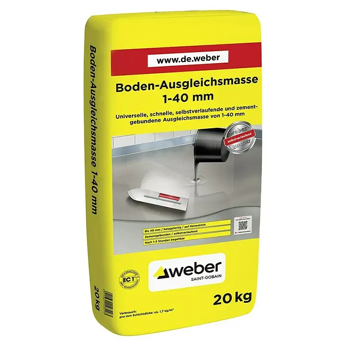 SG Weber Bodenausgleichsmasse 20 kg (Schichtdicke: 1 mm - 40 mm)