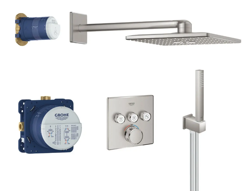 Duschsystem Grohe 34706DC0 SmartControl mit Rainshower 310 SmartActive Cube - supersteel