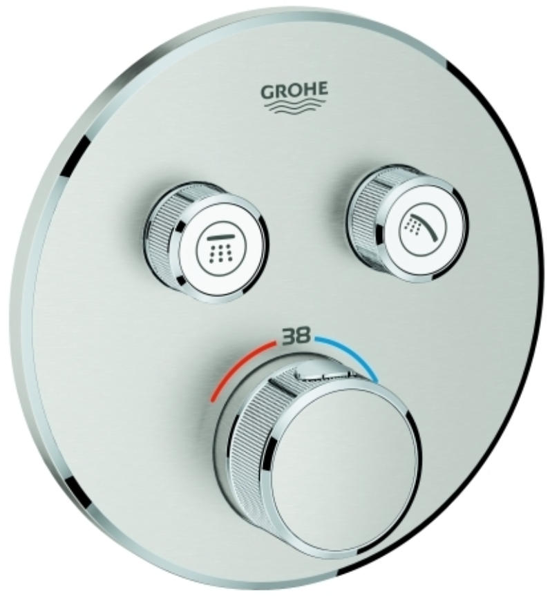 Grohe Grohtherm SmartControl Thermostat Wanne Dusche supersteel Art Nr 29119DC0 / Grohe Grohtherm SmartControl Unterputz-Duscharmatur mit Thermostat supersteel