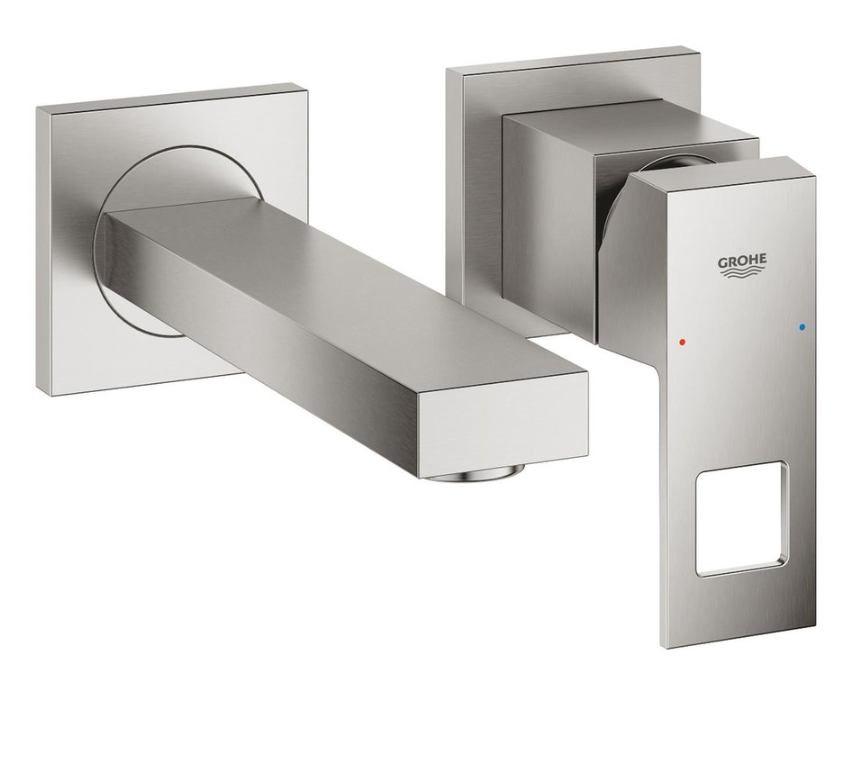 Grohe Eurocube Waschtischarmatur, Wandmontage supersteel 19895DC0