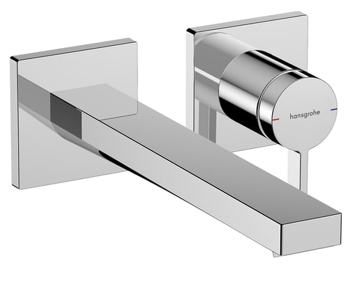 Grohe Essence Waschtischarmatur Wandmontage EcoJoy supersteel Art Nr 19967DC1 / hansgrohe Tecturis E Waschtischarmatur, Wandmontage mit EcoSmart+, mit immer geöffnetem Ablaufventil, chrom