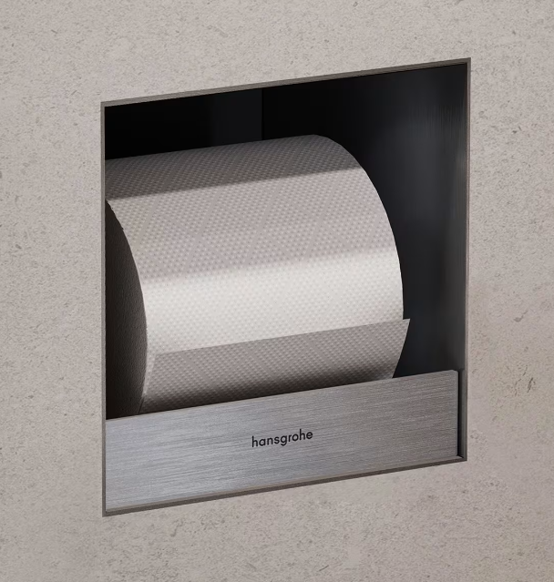 hansgrohe XtraStoris Original Einbau Toilettenpapierhalter rahmenlos edelstahl gebürstet Art Nr 56065800