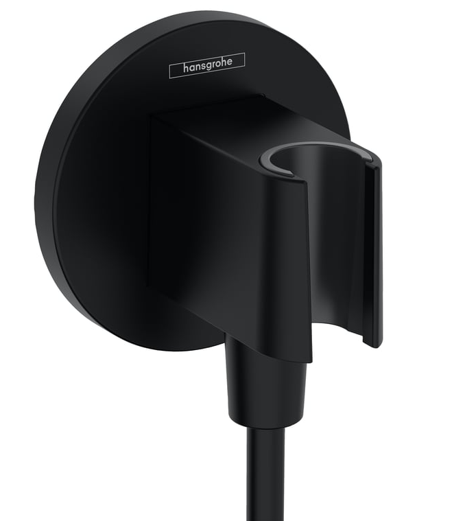1 Stk hansgrohe Fixfit Porter S Brausehalter mit Schlauchanschluss schwarz matt, Material: Kunststoff, Farbe: schwarz matt Art-Nr 26888670