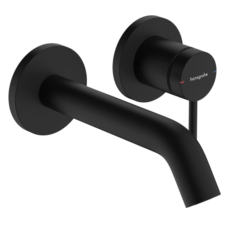 1 Stk hansgrohe Tecturis S Waschtischarmatur, Wandmontage mit EcoSmart+, mit immer geöffnetem Ablaufventil, schwarz matt Material: Messing, Farbe: schwarz matt, Farbe Griff: schwarz matt, Ausladung: 165 Art-Nr 73350670