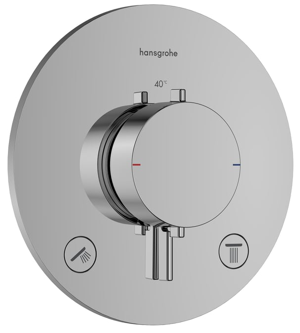 1 Stk hansgrohe Ecostat Comfort S Thermostat, für Wanne & Dusche chrom, Ländervariante: Produkt nach deutschem Standard, Material: Metall, Farbe: schwarz matt, Farbe Griff: chrom, Tiefe: 36, Durchmesser: 155, max. Wasserverbrauch der Armatur bei 3 bar: 25.7, Anzahl Verbraucher: 2 Verbraucher, Griffposition: vorne, Sicherungseinrichtung: Nein, Typ: für Grundkörper Art- Nr 33715670