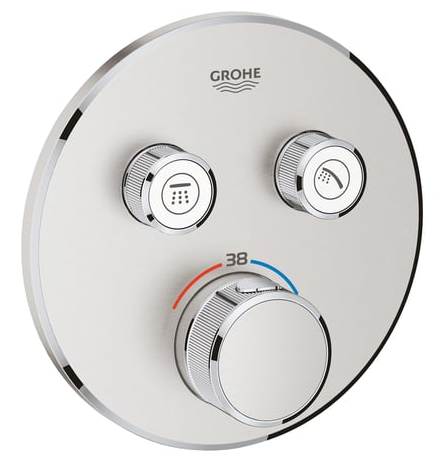 Grohe Grohtherm SmartControl - Thermostat- Duscharmatur - Unterputz mit 2 Absperrventilen, SuperSteel 29119DC0