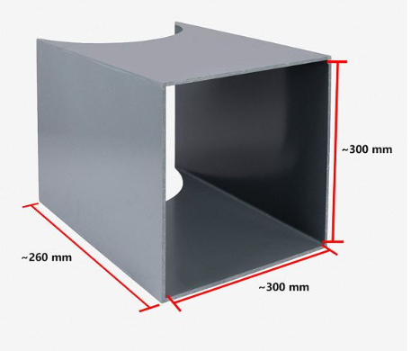 Schurrenkasten für PVC Rohr Kunststoff (PVC), Ø 300/250 mm, zur Montage einer Einwurftür für den seitlichen Einwurf in ein vorhandenes Rohr, für 300 mm Wäscheschachtrohr Art-Nr 708120