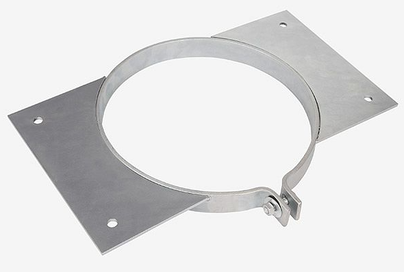 Schachtauflager verzinkt verzinktes Stahlblech, Ø 300/250 mm, für PVC Wäscheschachtrohr, zur Lastabtragung der Rohrsegmente im Bereich von Geschossdecken, für 300 mm Wäscheschachtrohr Art- Nr 708290